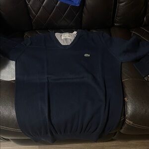 Lacoste Men's Dark Blue V-Neck Sweater